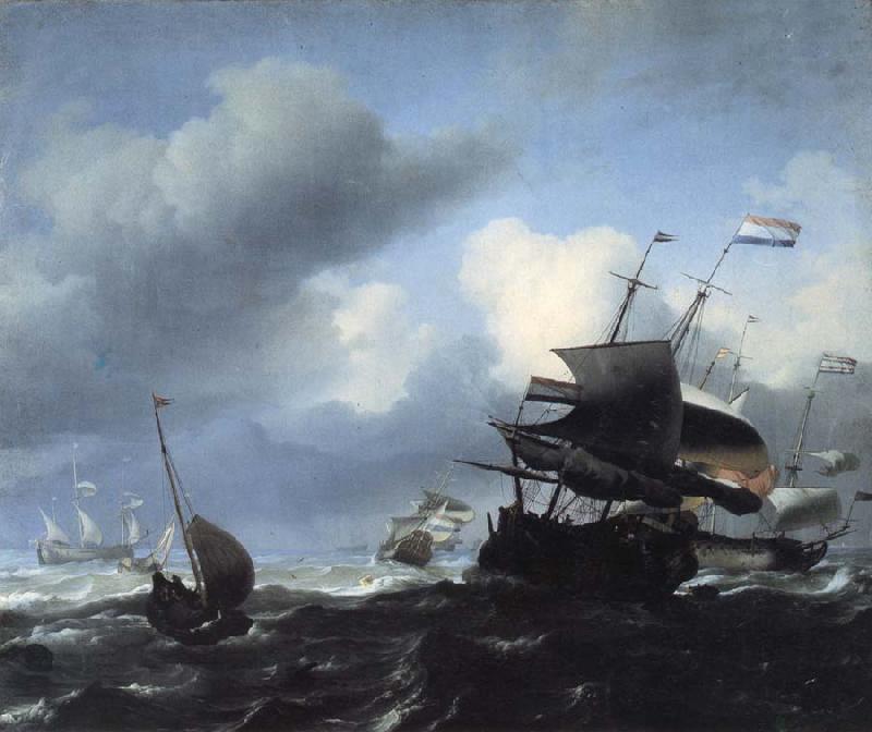 Ludolf Backhuysen Seascape with Ships Sweden oil painting art